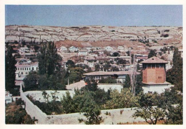 Falconry tower of Bakchisarai Palace in Bahchisarai in the Crimea - postcard of 1973