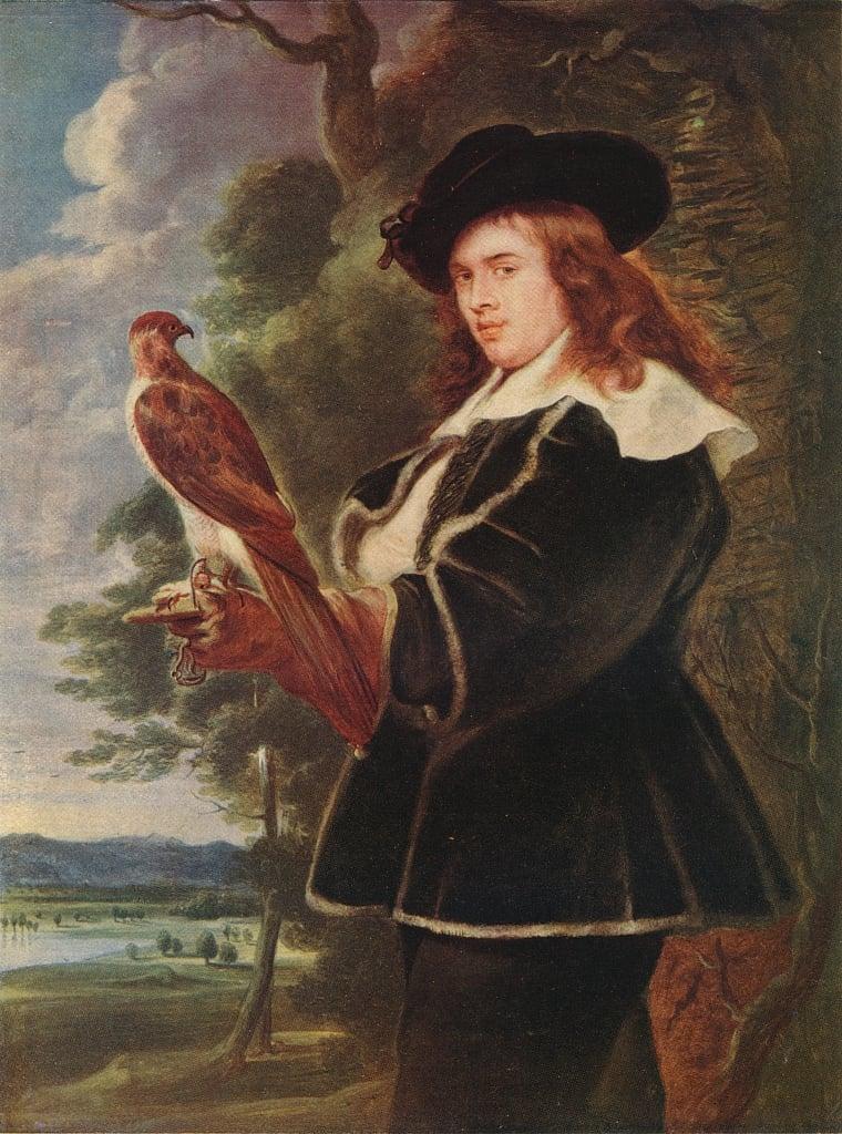 A Young Man with a Falcon, c1630 by Flemish artist Jan Boeckhorst (1604-1668)