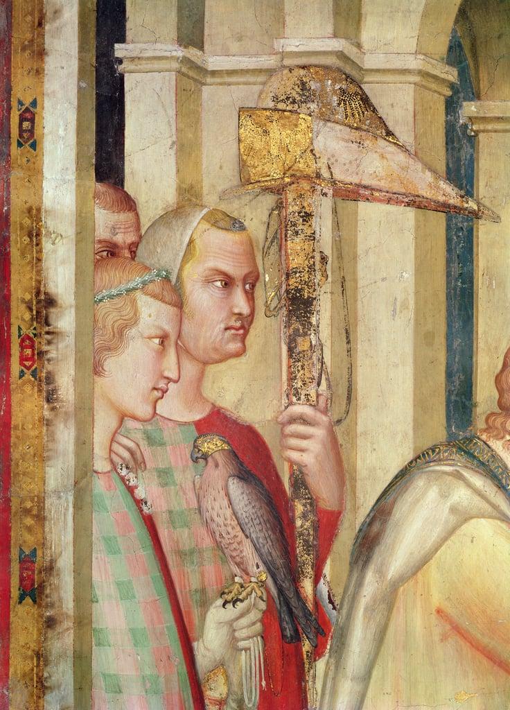 Detail of a falconer from the life of St. Martin, c.1326