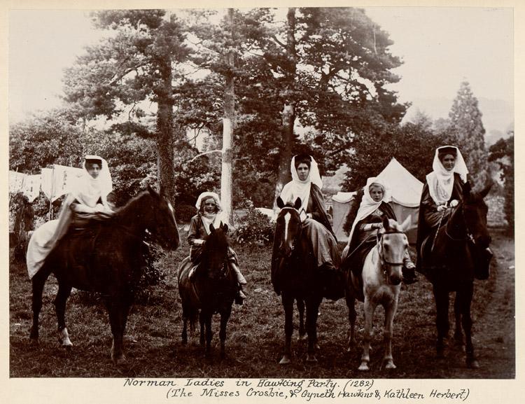 Norman Ladies in Hawking Party (1282). (The Misses Crosbie, & Gyneth Hawkins & Kathleen Herbert) (45